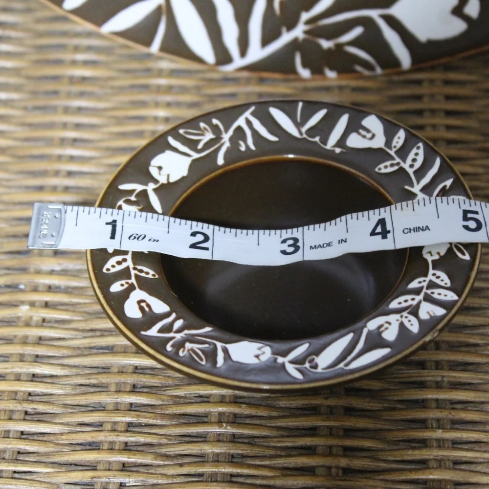 Williams Sonoma.  Mahogany Brown Serving Bowl with Matching Dip Cup.  Set of two